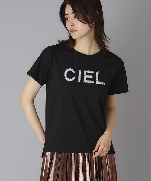 DRESSTERIOR(ドレステリア)の「クリア天竺チュールCIELロゴTシャツ(Tシャツ/カットソー・レディース・オフホワイト/ブラック/ダークグレー・34/36/38)」の19枚目の写真