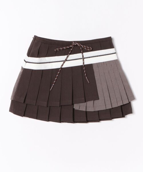 レイヤード風プリーツミニスカート SP25s102【SunsetPark