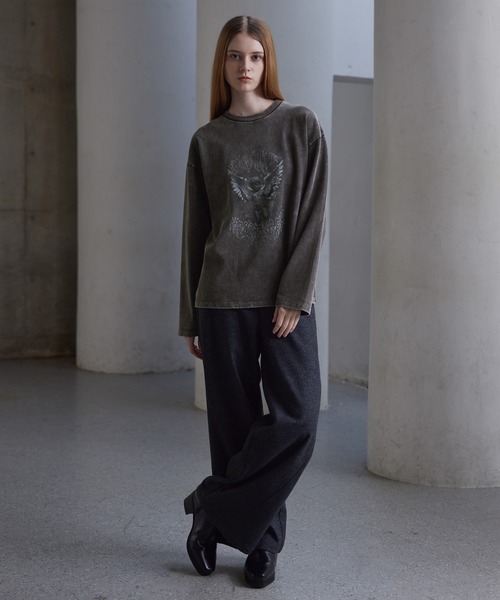 CLEL(クレイル)の「【CLEL】Heavy Weight Vintage Design Print T-shirt / ヘビーウェイト ヴィンテージデザインプリントTシャツ(ロンT) (2025ver.)(Tシャツ/カットソー・メンズ・ブラック系1/グレー系3/ホワイト系1/グレー系2・L/M/S/XS)」の21枚目の写真