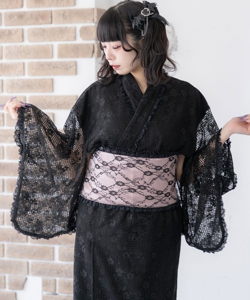 DearMyLove 総レースセットアップ浴衣 フリル総レースデザイン帯 総レースセットアップ浴衣 – レディースファッション通販の夢