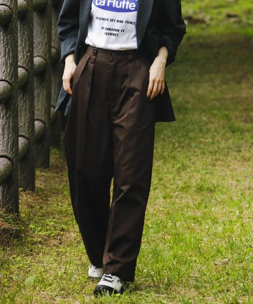 Dickies（ディッキーズ）の「『別注』Dickies×EKAL　ワイドトラウザー（その他パンツ・レディース・ブラウン/ブラック・ONE）」の6枚目の写真