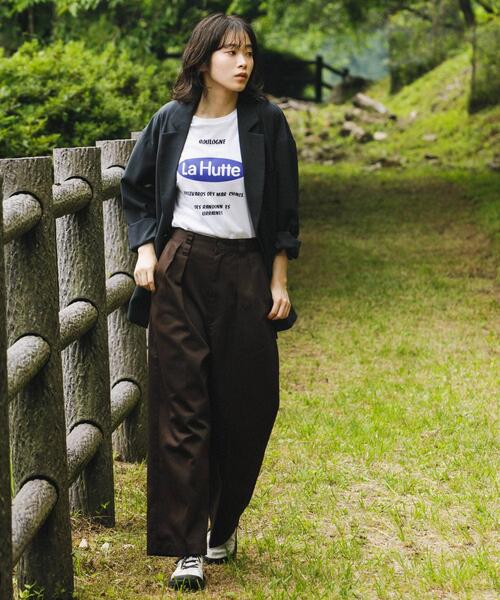 Dickies（ディッキーズ）の「『別注』Dickies×EKAL　ワイドトラウザー（その他パンツ・レディース・ブラウン/ブラック・ONE）」の5枚目の写真