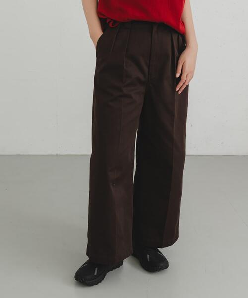 Dickies（ディッキーズ）の「『別注』Dickies×EKAL　ワイドトラウザー（その他パンツ・レディース・ブラウン/ブラック・ONE）」の4枚目の写真