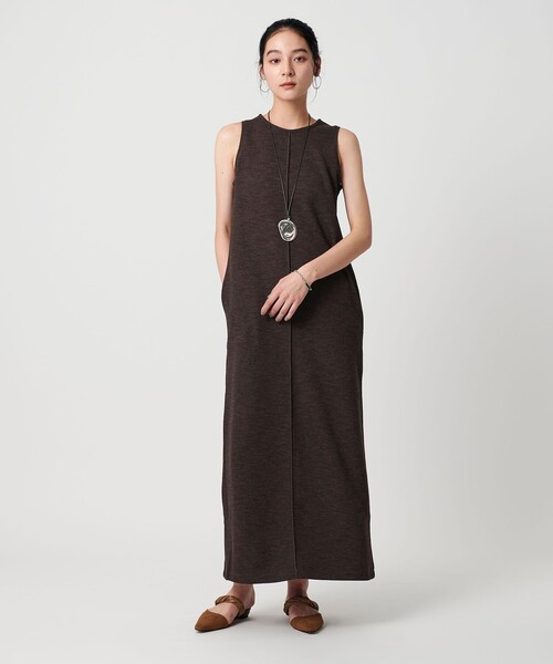 BEAUTY&YOUTH UNITED ARROWS（ビューティーアンドユースユナイテッドアローズ）の「ポリエステルアメリカンスリーブワンピース（ワンピース・レディース・ナチュラル/ブラック/ダークブラウン・S/M）」の2枚目の写真