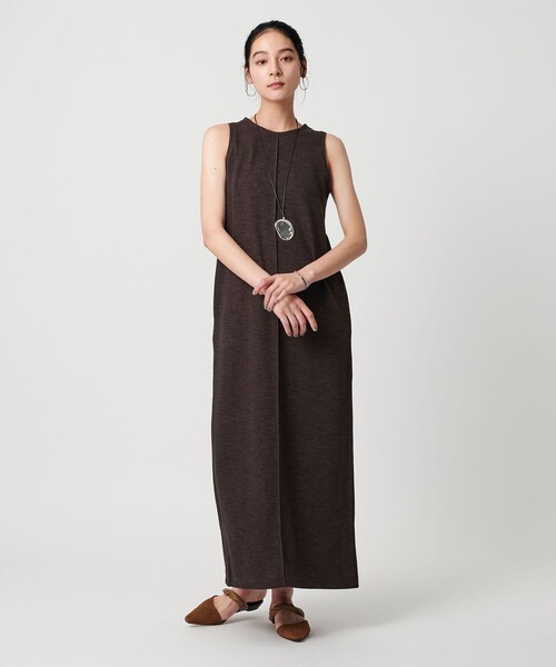 BEAUTY&YOUTH UNITED ARROWS（ビューティーアンドユースユナイテッドアローズ）の「ポリエステルアメリカンスリーブワンピース（ワンピース・レディース・ナチュラル/ブラック/ダークブラウン・S/M）」の7枚目の写真
