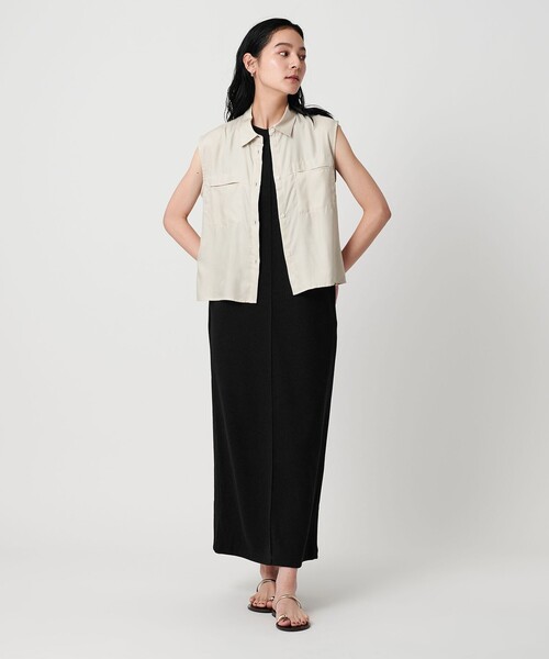 BEAUTY&YOUTH UNITED ARROWS（ビューティーアンドユースユナイテッドアローズ）の「ポリエステルアメリカンスリーブワンピース（ワンピース・レディース・ナチュラル/ブラック/ダークブラウン・S/M）」の10枚目の写真