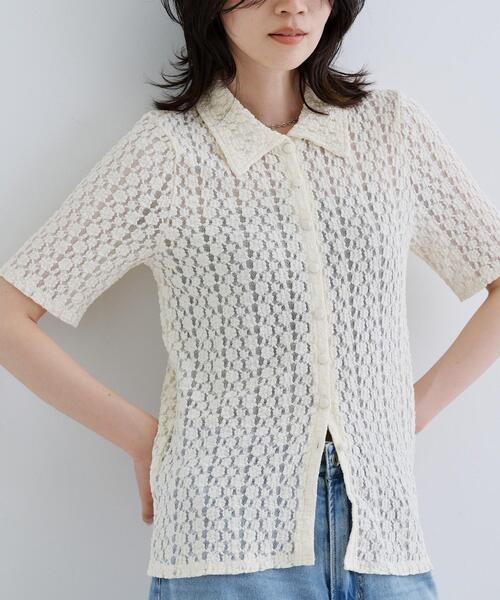 GALLEST(ギャレスト)の「【一部店舗限定】カットレースポロ(シャツ/ブラウス・レディース・アイボリー/ブラウン系その他/ブラック・38)」の19枚目の写真