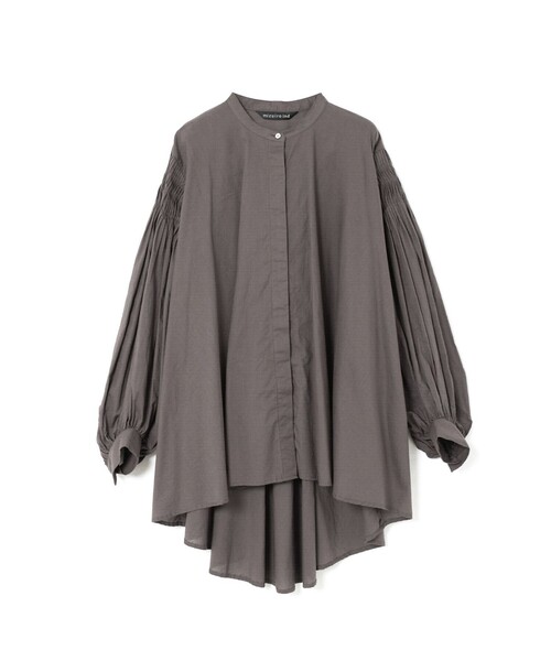 mizuiroind（ミズイロインド）の「mizuiro ind ピンタックパフスリーブシャツ（シャツ/ブラウス・レディース・オフホワイト/ネイビー/グレー/ブラック/ワインレッド・FREE）」の4枚目の写真