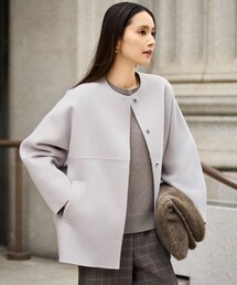 極美品✨完売✨24AW 自由区 ライトリバーノーカラー ジャケット ネイビー ANY SIS ジャケット ノーカラージャケット 「セットアップ対応」サーモ