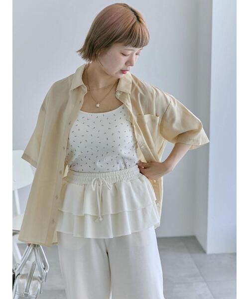 ehka sopo（エヘカソポ）の「◎シアー半袖シャツ（シャツ/ブラウス・レディース・ブラウン/サックスブルー/ベージュ・F）」の15枚目の写真