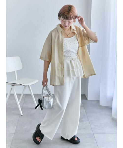 ehka sopo（エヘカソポ）の「◎シアー半袖シャツ（シャツ/ブラウス・レディース・ブラウン/サックスブルー/ベージュ・F）」の17枚目の写真