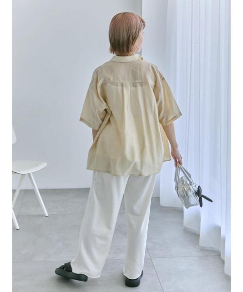 ehka sopo（エヘカソポ）の「◎シアー半袖シャツ（シャツ/ブラウス・レディース・ブラウン/サックスブルー/ベージュ・F）」の19枚目の写真