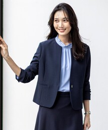 ANY SIS（エニィスィス）の「ウーステッドエステル クルーネック ジャケット（ノーカラージャケット・レディース）」