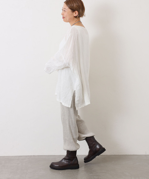 JOURNAL STANDARD LUXE（ジャーナルスタンダード　ラックス）の「《追加3》エアリネン Plain-ブラウス（シャツ/ブラウス・レディース・ピンク系その他/ホワイト・FREE）」の4枚目の写真