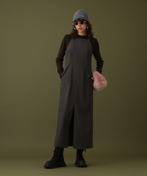 DISPATCHER NO.8（ディスパッチャーナンバーエイト）の「<シワになりにくい>アメスリワンピース（ワンピース・レディース・ブラック/オリーブ・ONE SIZE）」の16枚目の写真