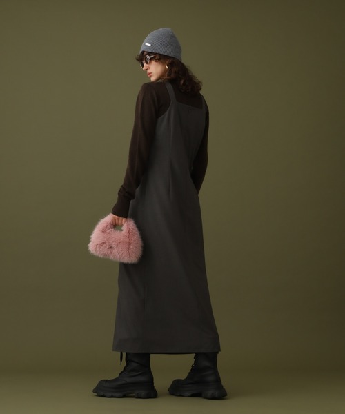 DISPATCHER NO.8（ディスパッチャーナンバーエイト）の「<シワになりにくい>アメスリワンピース（ワンピース・レディース・ブラック/オリーブ・ONE SIZE）」の4枚目の写真