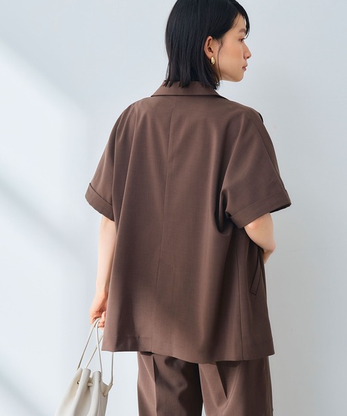 CROSS FUNCTION（クロスファンクション）の「《UV/通気性》サマ美え テーラードハーフスリーブジャケット【CROSS FUNCTION/クロスファンクション】（テーラードジャケット・レディース・ダークブラウン/チャコールグレー・M/L/LL）」の17枚目の写真