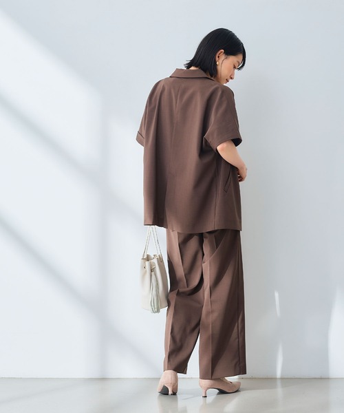 CROSS FUNCTION（クロスファンクション）の「《UV/通気性》サマ美え テーラードハーフスリーブジャケット【CROSS FUNCTION/クロスファンクション】（テーラードジャケット・レディース・ダークブラウン/チャコールグレー・M/L/LL）」の22枚目の写真