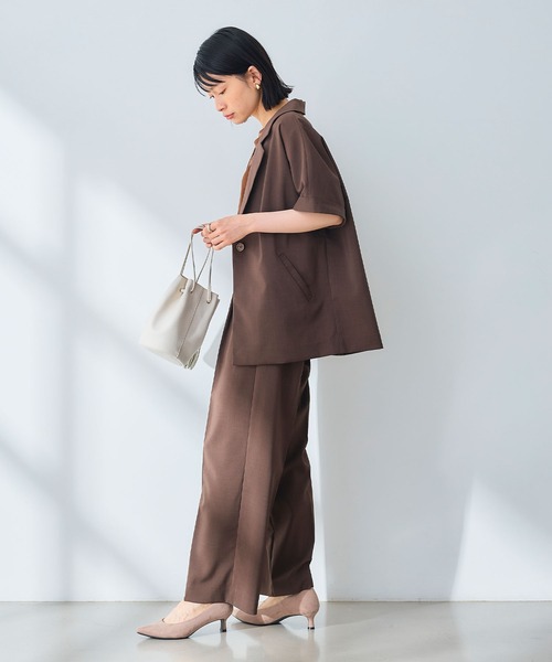 CROSS FUNCTION（クロスファンクション）の「《UV/通気性》サマ美え テーラードハーフスリーブジャケット【CROSS FUNCTION/クロスファンクション】（テーラードジャケット・レディース・ダークブラウン/チャコールグレー・M/L/LL）」の21枚目の写真