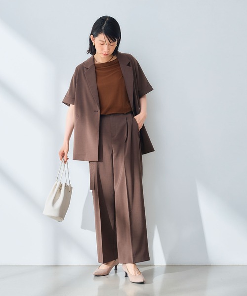 CROSS FUNCTION（クロスファンクション）の「《UV/通気性》サマ美え テーラードハーフスリーブジャケット【CROSS FUNCTION/クロスファンクション】（テーラードジャケット・レディース・ダークブラウン/チャコールグレー・M/L/LL）」の20枚目の写真