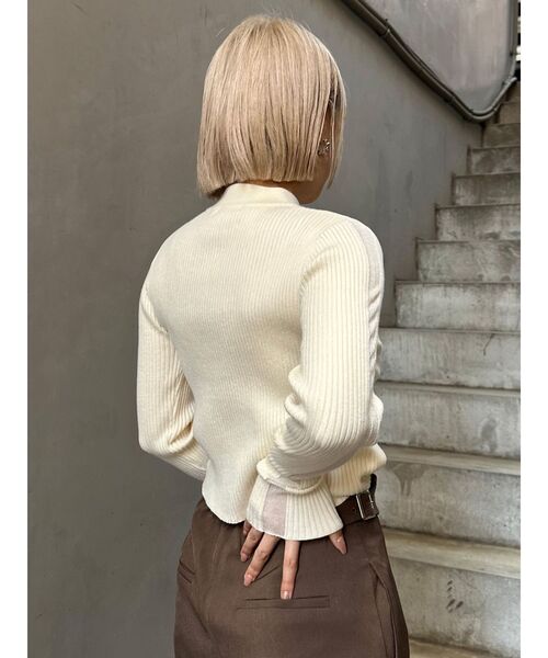 MURUA（ムルーア）の「シアーラインスリーブニット（ニット/セーター・レディース・アイボリー/ブラック/ボルドー・FREE）」の12枚目の写真