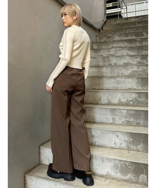 MURUA（ムルーア）の「シアーラインスリーブニット（ニット/セーター・レディース・アイボリー/ブラック/ボルドー・FREE）」の14枚目の写真