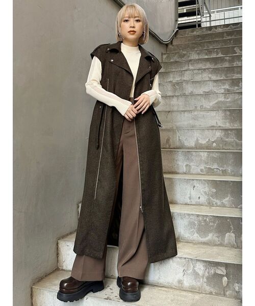 MURUA（ムルーア）の「シアーラインスリーブニット（ニット/セーター・レディース・アイボリー/ブラック/ボルドー・FREE）」の15枚目の写真