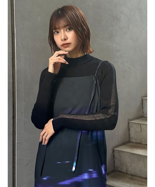 MURUA（ムルーア）の「シアーラインスリーブニット（ニット/セーター・レディース・アイボリー/ブラック/ボルドー・FREE）」の16枚目の写真