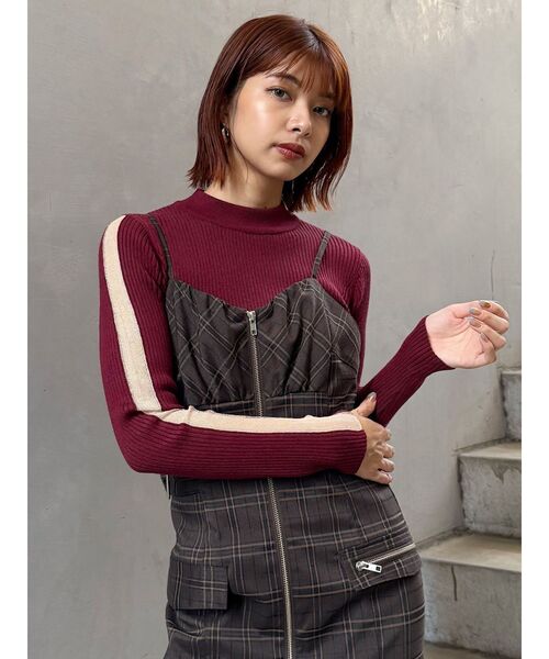 MURUA（ムルーア）の「シアーラインスリーブニット（ニット/セーター・レディース・アイボリー/ブラック/ボルドー・FREE）」の17枚目の写真