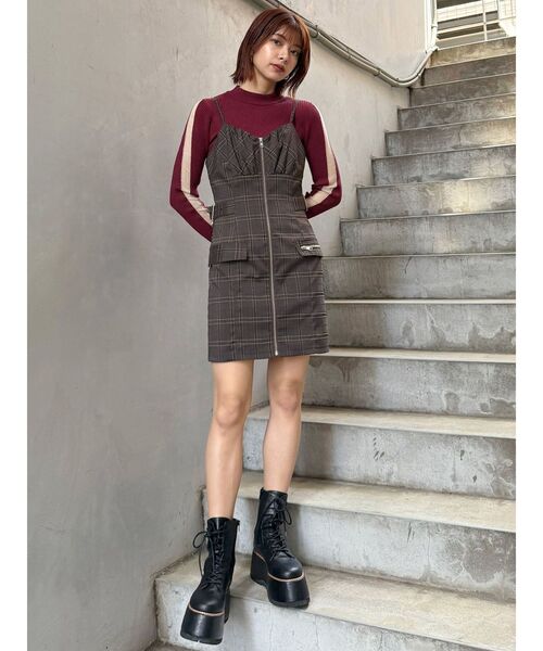 MURUA（ムルーア）の「シアーラインスリーブニット（ニット/セーター・レディース・アイボリー/ブラック/ボルドー・FREE）」の20枚目の写真