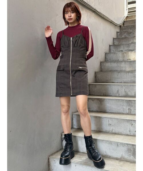 MURUA（ムルーア）の「シアーラインスリーブニット（ニット/セーター・レディース・アイボリー/ブラック/ボルドー・FREE）」の21枚目の写真