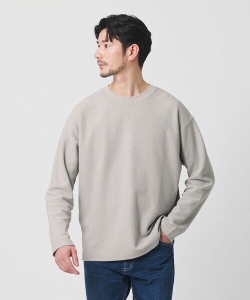 BEAUTY&YOUTH UNITED ARROWS(ビューティーアンドユースユナイテッドアローズ)の「【WEB限定 WARDROBE SMART】エアリー カノコ カットソー 【抗菌・防臭】(Tシャツ/カットソー・メンズ・ブラック/ダークグレー/オフホワイト/ライトグレー・XL/L/M/S)」の13枚目の写真