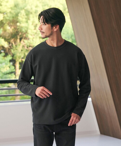 BEAUTY&YOUTH UNITED ARROWS(ビューティーアンドユースユナイテッドアローズ)の「【WEB限定 WARDROBE SMART】エアリー カノコ カットソー 【抗菌・防臭】(Tシャツ/カットソー・メンズ・ブラック/ダークグレー/オフホワイト/ライトグレー・XL/L/M/S)」の15枚目の写真
