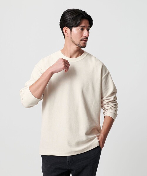 BEAUTY&YOUTH UNITED ARROWS(ビューティーアンドユースユナイテッドアローズ)の「【WEB限定 WARDROBE SMART】エアリー カノコ カットソー 【抗菌・防臭】(Tシャツ/カットソー・メンズ・ブラック/ダークグレー/オフホワイト/ライトグレー・XL/L/M/S)」の20枚目の写真