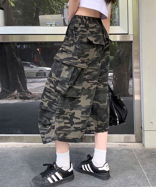 THE HITSS(ヒッツ)の「カモフラ 迷彩 ワイドシルエット カーゴ ハーフパンツ ジョーツ(カーゴパンツ・レディース・カモフラージュ・M/L)」の14枚目の写真