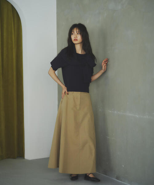 N.（N. Natural Beauty Basic）（エヌエヌナチュラルビューティーベーシック）の「【PS/低身長サイズ】フレアチノスカート（スカート・レディース・カーキ/ベージュ・MEDIUM/PS）」の5枚目の写真