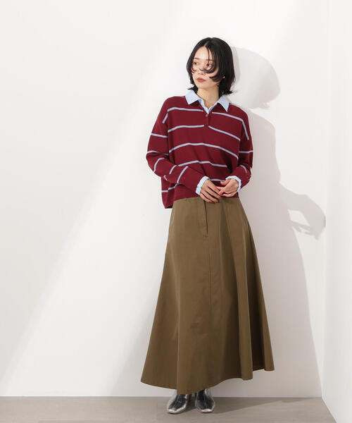 N.（N. Natural Beauty Basic）（エヌエヌナチュラルビューティーベーシック）の「【PS/低身長サイズ】フレアチノスカート（スカート・レディース・カーキ/ベージュ・MEDIUM/PS）」の22枚目の写真