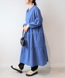 MB mint breeze（エムビーミントブリーズ）の「【L～5L 大きいサイズ】ミニサッカーティアードワンピース（ワンピース）」