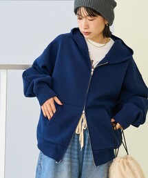 <マシーンウォッシャブル> スウェットライクジップニット/スウェットライクジップパーカ/スウェットライクフーディー
