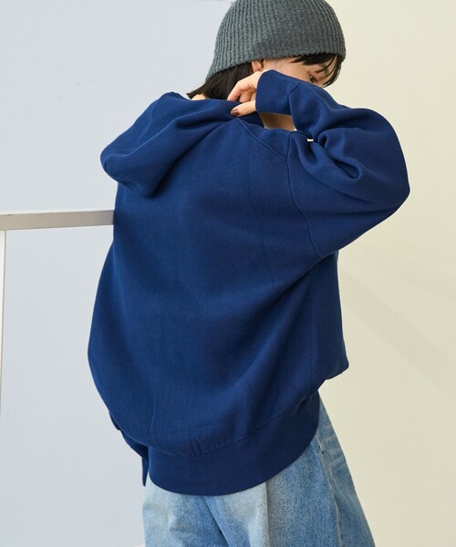 FREAK'S STORE(フリークスストア)の「<マシーンウォッシャブル> スウェットライクジップニット/スウェットライクジップパーカ/スウェットライクフーディー(ニット/セーター・レディース・ピンク/ライトグレー/ネイビー/ブラック・フリ-)」の11枚目の写真