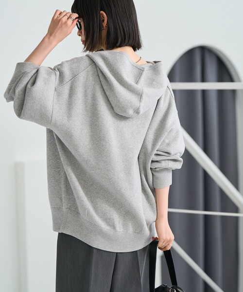 セール】＜マシーンウォッシャブル＞ スウェットライクジップニット