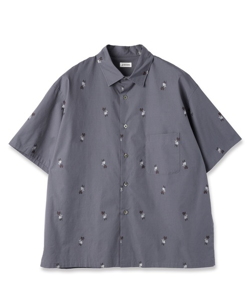 JIEDA(ジエダ)の「BONE FLOWER SHIRT S/S(シャツ/ブラウス・メンズ・グレー/サックスブルー・1/2)」の7枚目の写真
