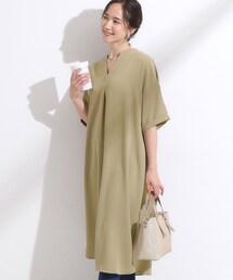 【S-LL/洗濯後しわになりにくい/体型カバー】後ろ姿もサマになる バックレースアップチュニック