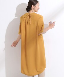 【S-LL/洗濯後しわになりにくい/体型カバー】後ろ姿もサマになる バックレースアップチュニック