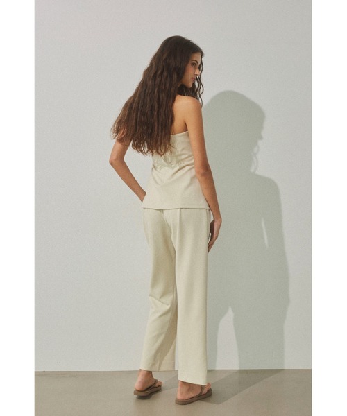 ALEXIA STAM（アリシアスタン）の「Center Press Pants /ウエストベルトパンツ（スラックス・レディース・アイボリー/ブラック・M/S）」の7枚目の写真