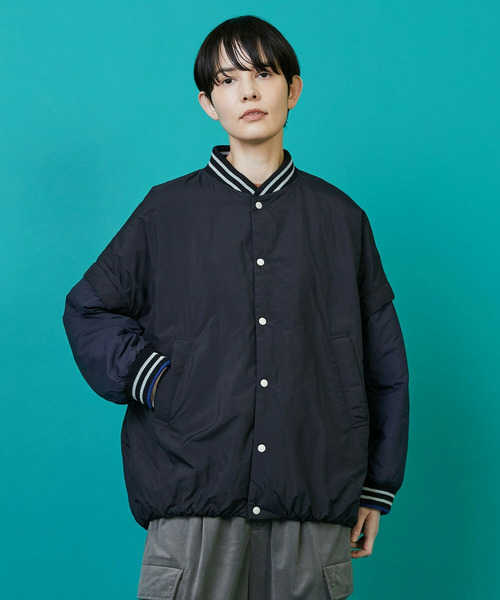 FRAPBOIS(フラボア)の「ツーウェイコート ブルゾン(ブルゾン・レディース・カーキ/ブラック・1/2)」の2枚目の写真