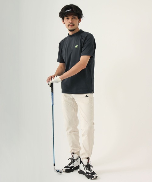 GREED MONSTER（グリードモンスター）の「【GREED MONSTER/グリードモンスター】Back Line Print Short-Sleeved Mock-Neck T-shirts(Made in Japan)/ゴルフウェア半袖モックネックT-シャツ（Tシャツ/カットソー・メンズ・ネイビー/ブラック・MEDIUM/LARGE/X-LARGE）」の21枚目の写真