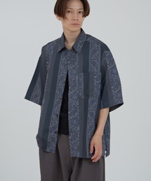 sillage オーバーサイズ 半袖シャツ 水色 オーバーサイズ シャツ 半袖」に該当するブルー・ネイビー/青色系の