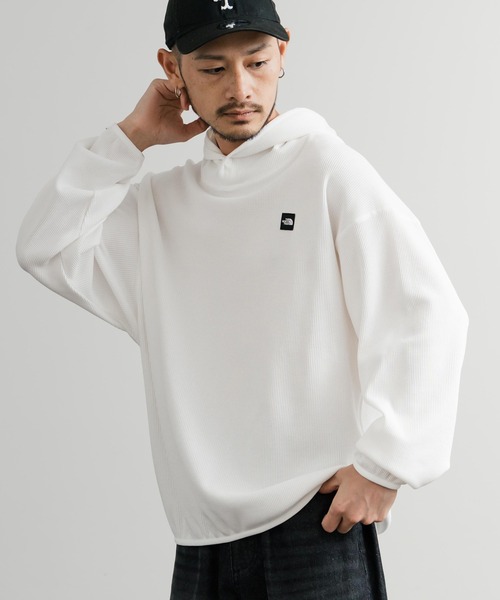 THE NORTH FACE（ザノースフェイス）の「日本未展開モデル THE NORTH FACE ザ・ノースフェイス WHITE LABEL ホワイトレーベル WAFFLE HOOD PULLOVER オーバーサイズワッフルミニボックスロゴ刺繍パーカー（パーカー・メンズ・杢グレー/ブラック/ホワイト・XL/L/M/S/XXL）」の2枚目の写真