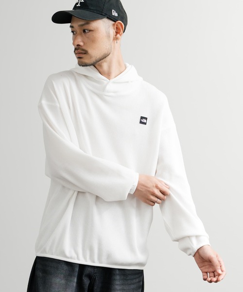 THE NORTH FACE（ザノースフェイス）の「日本未展開モデル THE NORTH FACE ザ・ノースフェイス WHITE LABEL ホワイトレーベル WAFFLE HOOD PULLOVER オーバーサイズワッフルミニボックスロゴ刺繍パーカー（パーカー・メンズ・杢グレー/ブラック/ホワイト・XL/L/M/S/XXL）」の4枚目の写真
